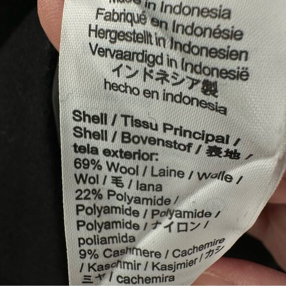 Madewell Wool Blend Double Breasted Trench Coat in black Size XL - Picture 9 of 12